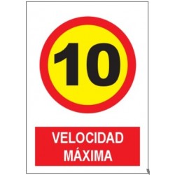 SEÑAL PVC VELOCIDAD MAX 10...