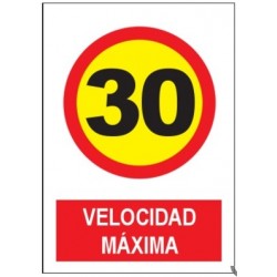 SEÑAL PVC VELOCIDAD MAX 30...